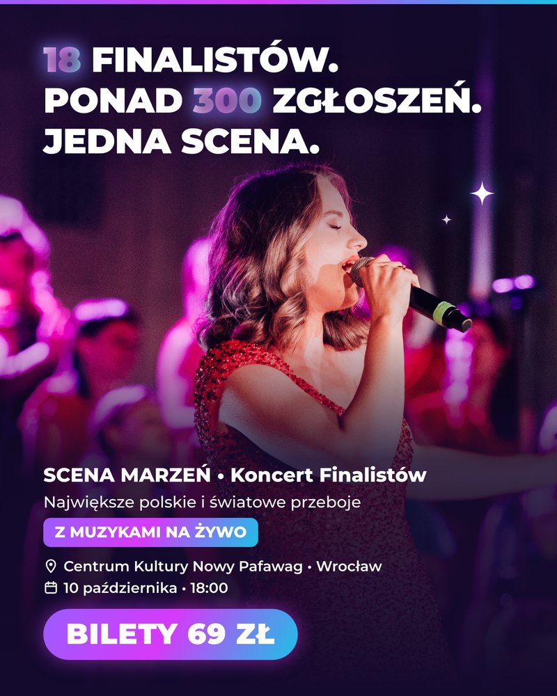 Plakat Koncertu Finalistów Sceny Marzeń, 10 października 2026, Centrum Kultury Nowy Pafawag we Wrocławiu